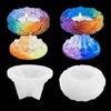 Crystal Lotus Flower Tealight Resin Mould Lotus Candlestick Epoxy Casting Mould