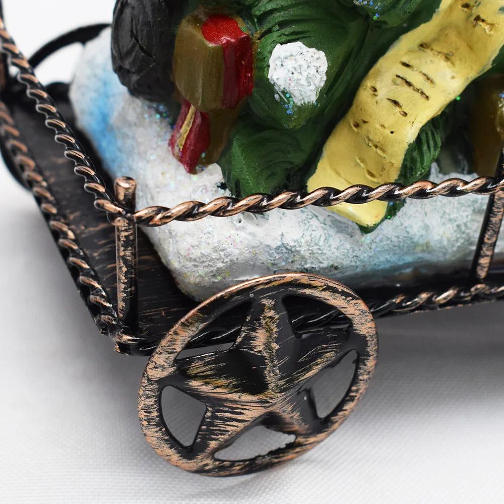 Rękodzieło z żywicy Zestaw trzech elementów Pociąg Świętego Mikołaja Bałwan Ozdoba choinkowa Dekoracja biurowa i domowa