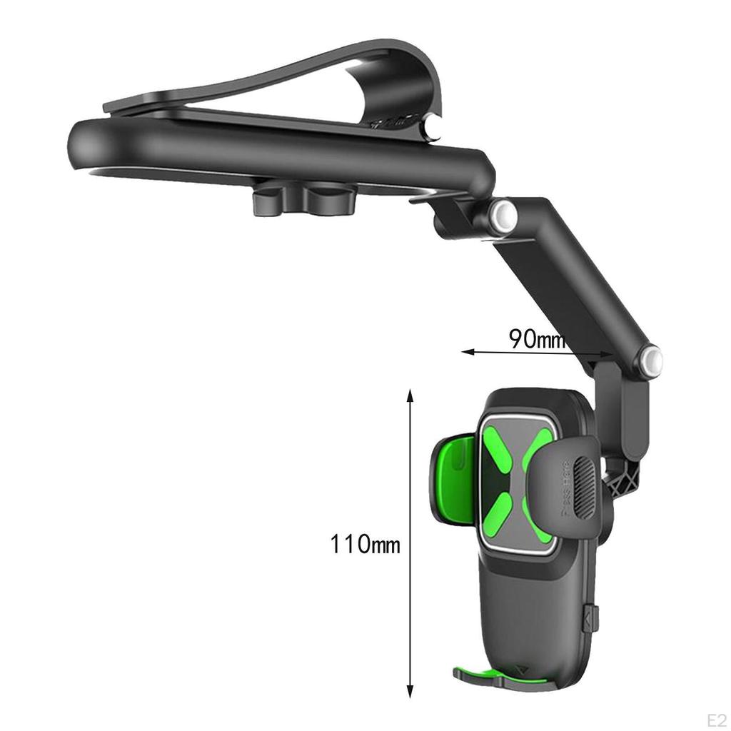 Car Phone Holder Auto for Sun Visor Clamp Mount Sturdy Universal Rearview Mirror