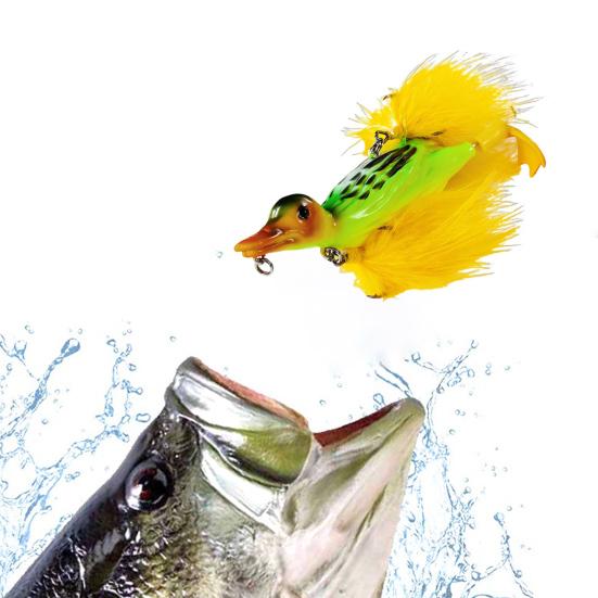 10.5CM/28G Harter Enten-Angelköder mit Federhaken Bewegliche Füße Bionischer Kunstköder Süßwasser Salzwasser Angelzubehör