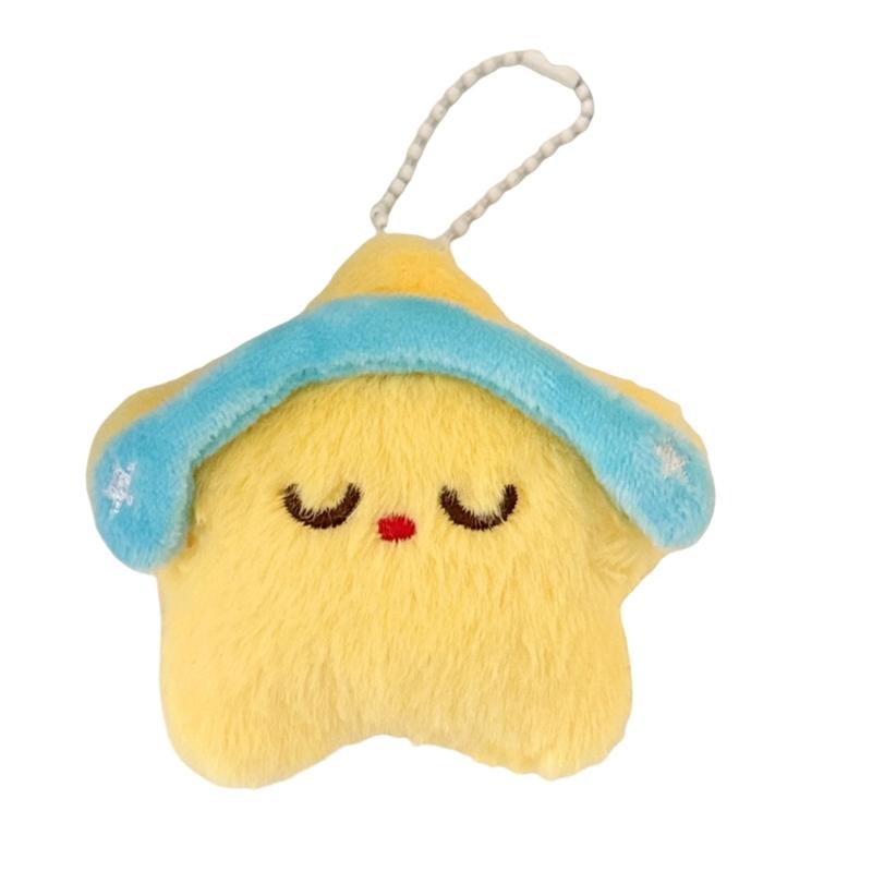Soft Star Keychain Plush Toy Charm For Bags Backpacks Car Decoration