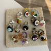 Multi-Element ~ Retro Beaded Ring Women's Trend Index Finger Ring Elastic Folded Ring Casual Jewelry Accessories