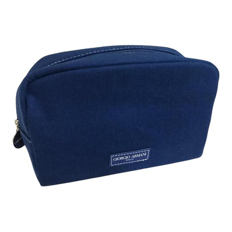 Armani Blue rectangular canvas cosmetic bag Blue rectangular canvas cosmetic bag