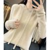 Autumn and winter pure wool sweater women's pure wool knitted hooded sweater pullover cashmere sweater fine wool