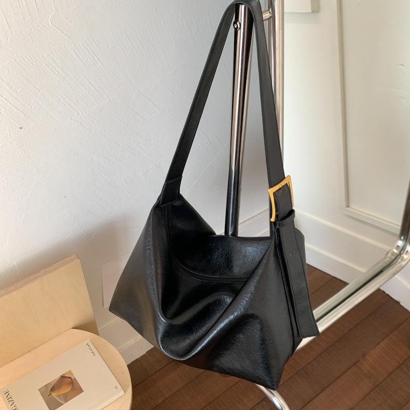 

Новый модный нишевый дизайн, повседневная простая сумка-тоут, на одно плечо, кроссбоди, универсальная женская большая сумка чёрный