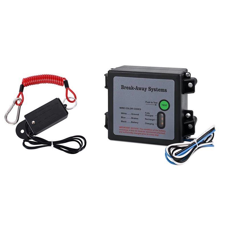 Electric Breakaway System Trailer Brakes Breakaway Kit With Switch, LED Test Light Universal Trailer Brake Controller королевский синий
