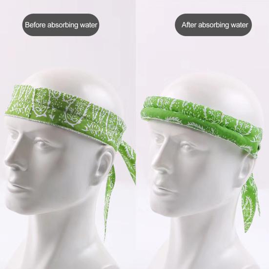 Letní chladivý nákrčník s potiskem Ledový ručník Rychle chladící šátek na hlavu Bandana Udržující chlad Čelenka pro posilovnu Golf Jóga