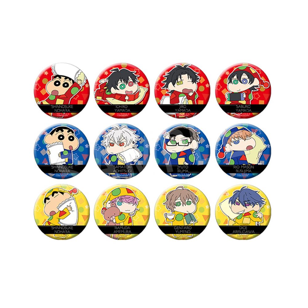 Crayon Shin-chan X Hypnosis Mic Division Rap Battle Trading Badges Type A 12-Pack Box