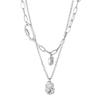 Double Layer Titanium Steel Necklace for Women - Long, Chic Clavicle Chain, Sweet & Cool Style, Light Luxury Accessory