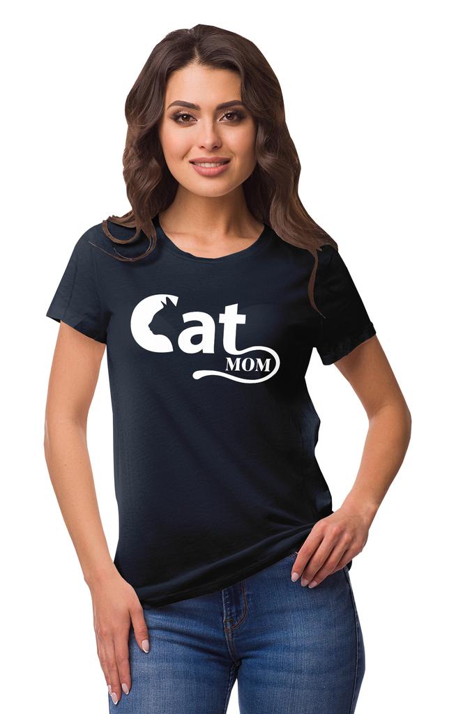 Inkmeso Crew Neck Cat Mom Graphic Tshirt Short Sleeve Women Cotton Tee