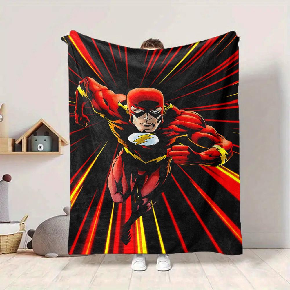 1 ud. Manta de superhéroe Flash Fibra de Poliéster, Confort para Todas las Estaciones para Sofá, Cama, Oficina, Coche, Camping, Decoración del Hogar y Regalo Ideal, Confort de Oficina