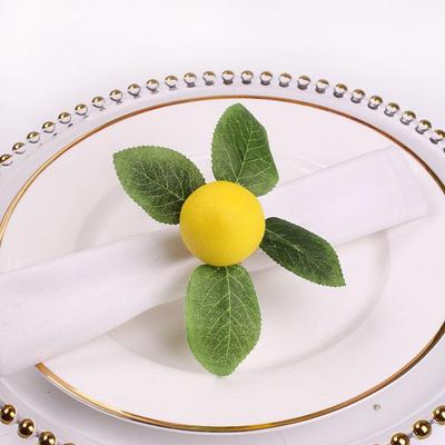 Ny Simulation Citronväxt Servettring 1 st Frukt Måltid Spänne Restaurang Hotell Modellrum Servettring Festartiklar