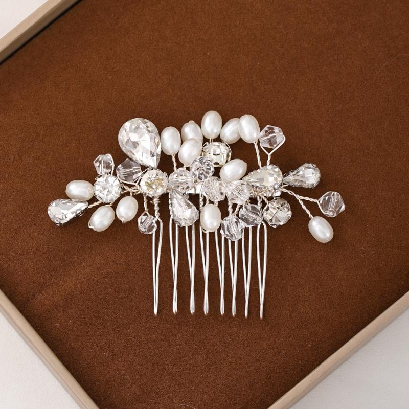 Crystal Pearl Small Hair Comb Hair Jewelry For Women Girl Decoration Comb Jewelry Hair Clips Comb