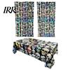 Halloween Background Skull Foil Fringe Curtain, Iridescent Disposable Tablecloth, Tinsel Curtain Table Cover Backdrop for Holiday Party Decoration