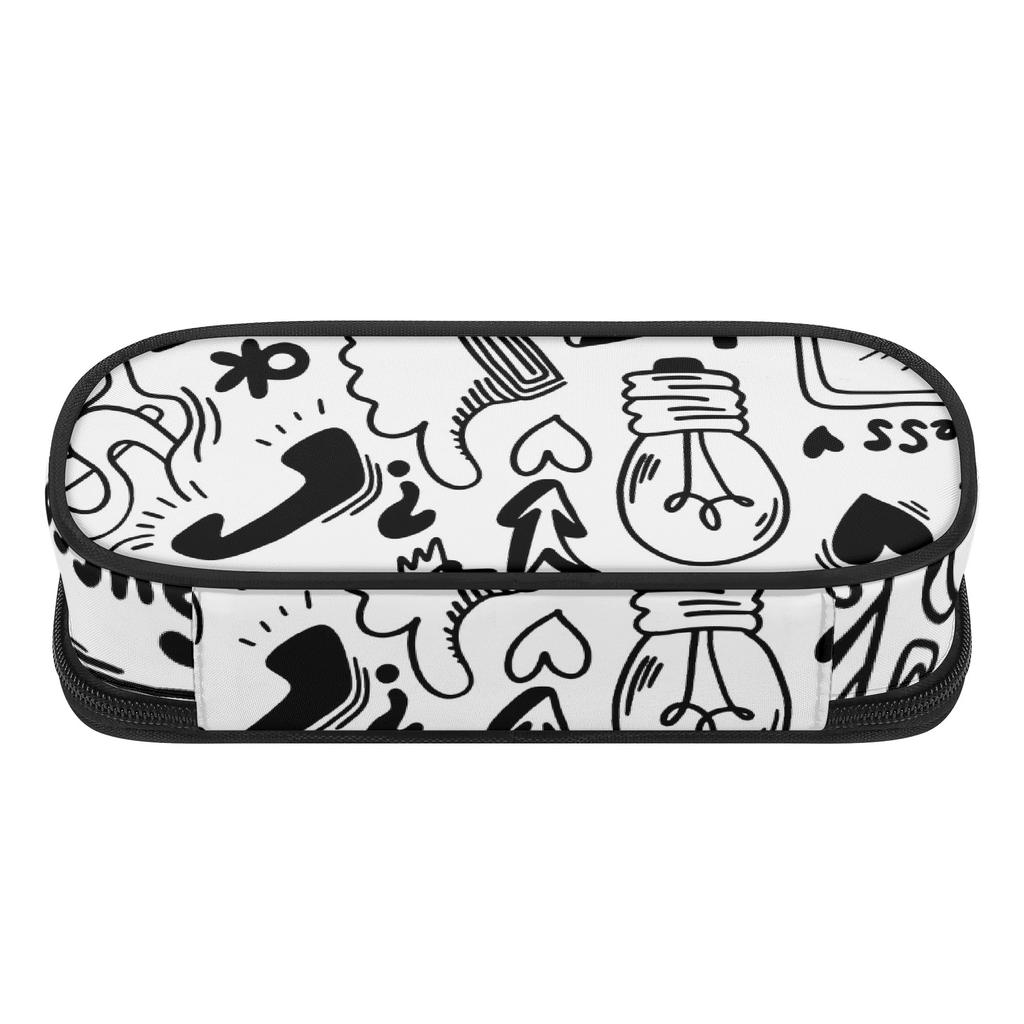 Pencil Case Zipper Closure Roomy Interior 300D Polyester with Mesh Pocket Removable Divider and Pen Slots for Boys Girls