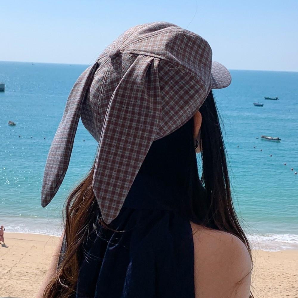 Versatile Plaid Beret Big Head Circumference Spring Painter Cap Retro Women Artist Hat  Ladies