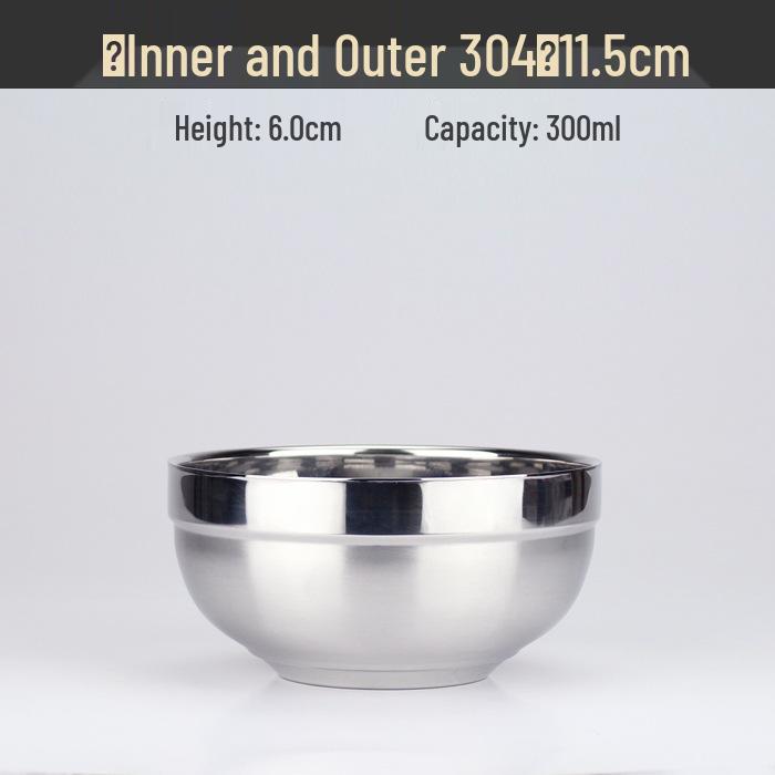 Large Double-Layer Insulated Stainless Steel Bowl with Lid - Anti-Scald, Anti-Drop, for Children and Adults, Ideal for Rice and Soup.