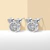 Rhinestone Zirconia Silver Stud Earrings - European American Style