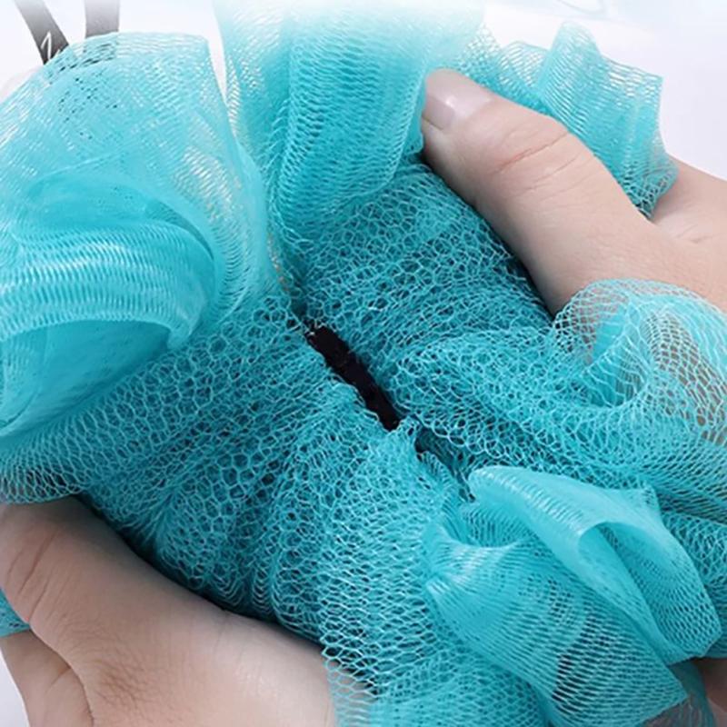 Große zweifarbige Duschbälle, bunte, weiche, gefrostete Schaumbadblume aus PE, weiches Schrubbernetz, zweifarbige Badeblume
