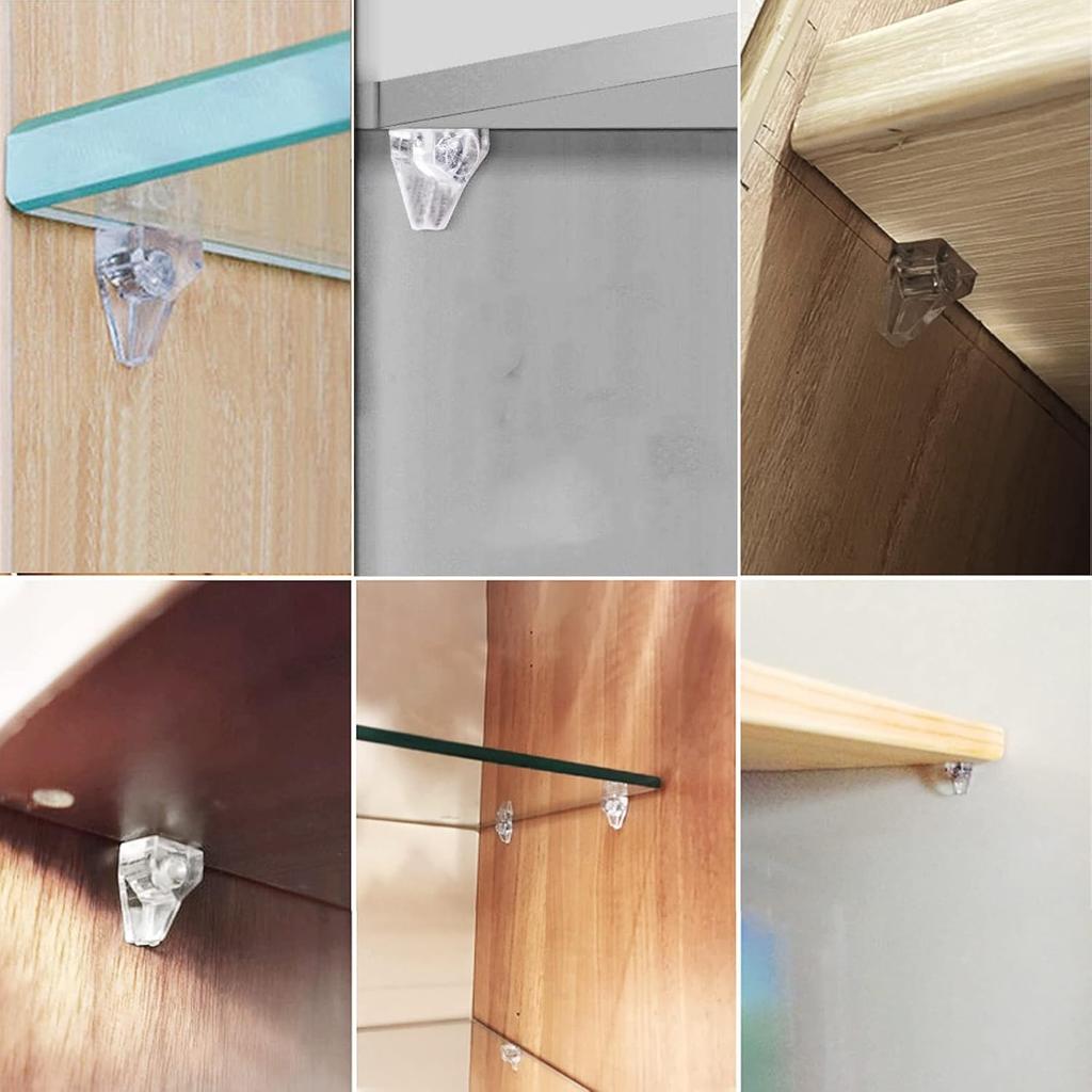 30pcs Clear Plastic 5mm Shelf Pins, 3/16 Cabinet Shelf Support Pegs for Kitchen Cabinets Bookcase Shelves Cupboard (Transparent)