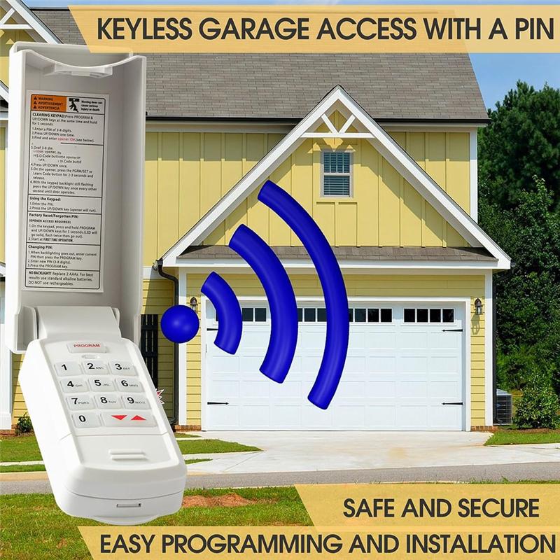 

ABNR Universal Wireless Garage Door Opener Keypad GUK-R For Liftmaster Genie Chamberlain Craftsman Overhead Linear Wayne Durable