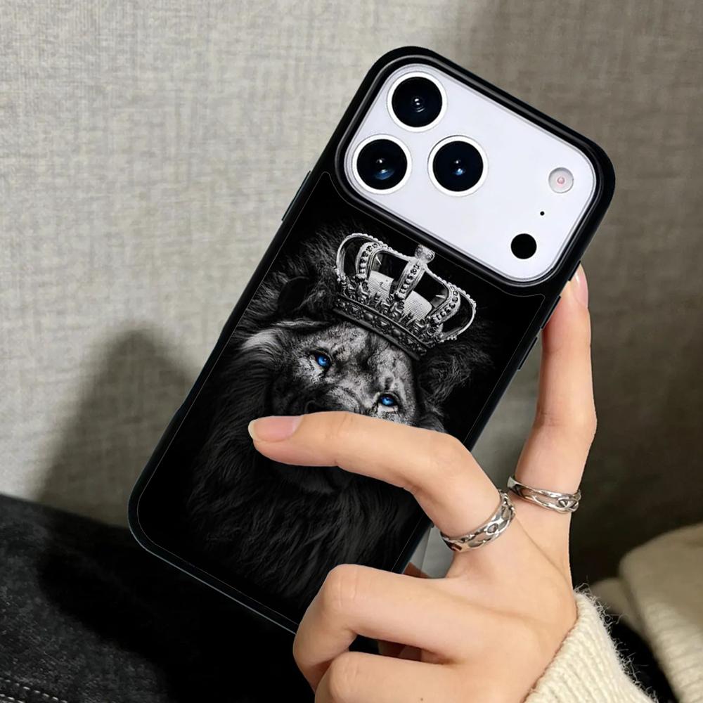 Capa Case for iPhone 17 Air 16 Pro Max 15 Plus 11 13 Mini 14 12 Back Phone Cover Lion Tiger Animal Cool