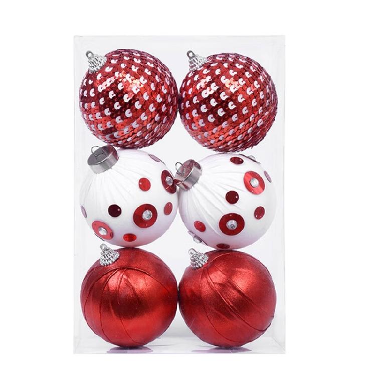 Festival Plush Ball Decorations 8cm Colorful Spots Christmas Tree Ornaments Easy Hanging Lightweight Design Sphere
