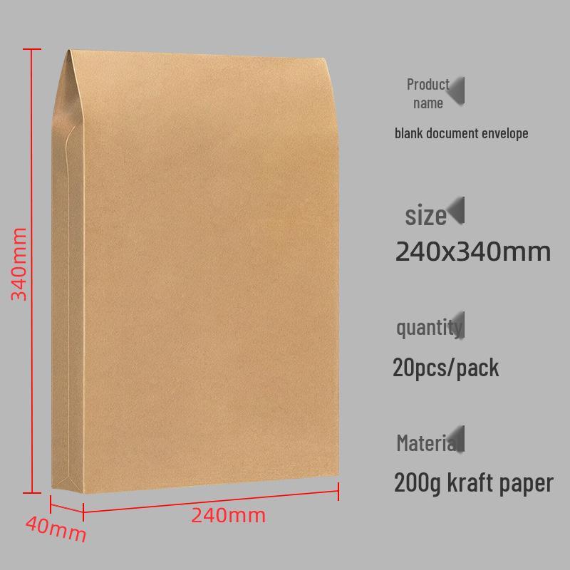 Large Capacity A4 Kraft Paper Document Bag for Official Use