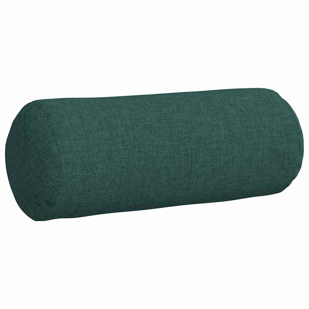 Bolster Cushions 2 pcs Dark Green Ø 15 x 40 cm Fabric
