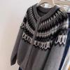 Women's Red Fair Isle Knit Cardigan - Soft, Fluffy, and Thickened for Autumn/Winter Zodiac Year