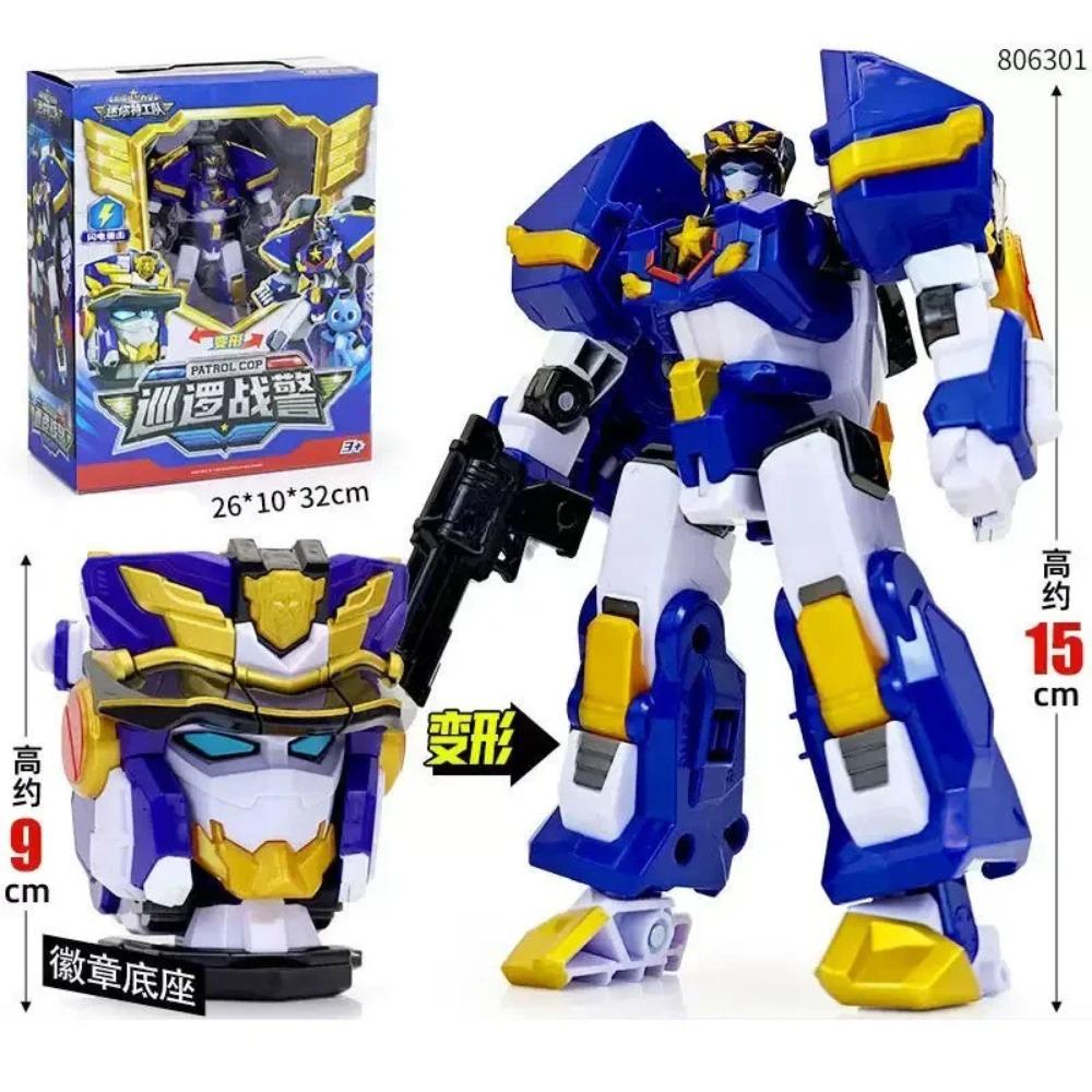 MiniForce Super Poliziotti Scien JET Poliziotto Marino Robot Trasformabile Emblema Testa Modello Mini Force Deformazionermazione Action Figure Giocattoli