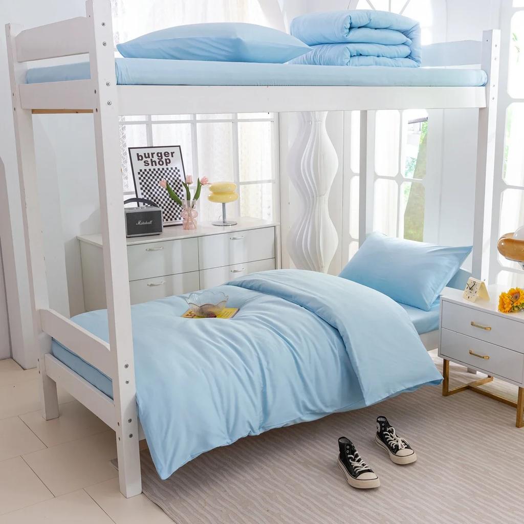 Plant Cashmere Student Dormitory Three-piece Bed Kit Single Double Household Bed Sheet Quilt Cover Popular