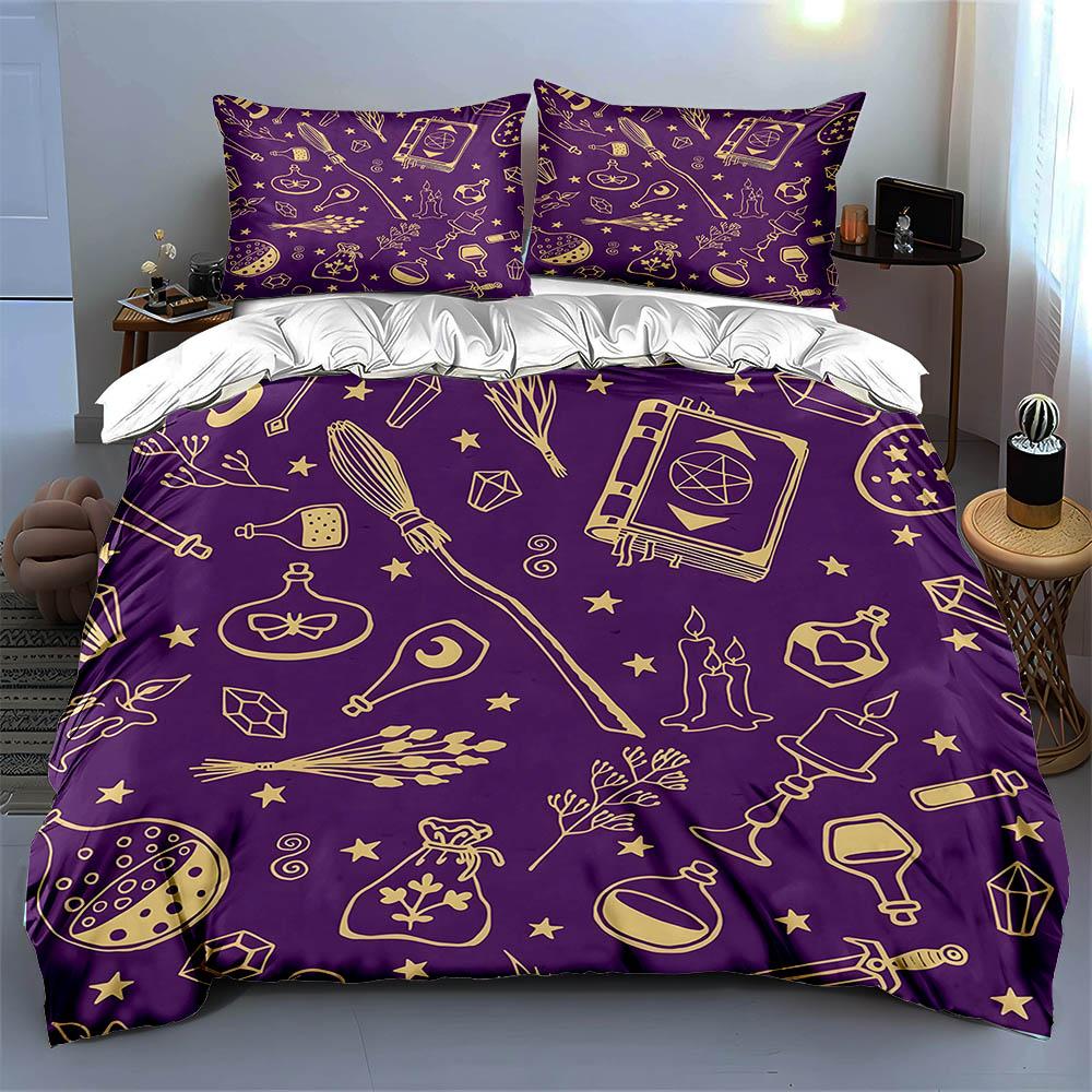 Magical-themed Illustrations Bedding Duvet Cover Sets Duvet Covers Pillowcases Gifts (1 * Duvet Cover 2 * Pillowcases, Without Duvet Insert)