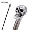 Silver Resin Big Eyes Skull Head Walking Cane Fashion Decorative Steel Stick Gentleman Elegant Cosplay Cane Knob Crosier 94cm