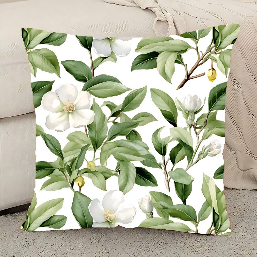 Fresh Green Plants Floral Pillow Case Elegant Couple Home Living Room Bedroom Decorative Rectangle Pillowcase Sofa Cushion Cover
