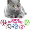 20Pcs Cat Nail Caps Dog Paws Protector Pet Anti-scratch Covers Multicolor Random