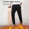 Men's Fleece-Lined Trousers Thickened Thermal Casual Long Trousers Loose-Fit with Cuffed Ankles Winter Cotton Sweatpants Men's Sports Trousers
