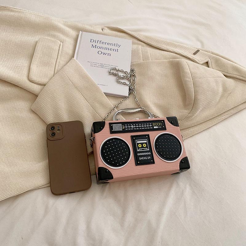 Personalisierte Radiotasche mit modischem Design Kleine Retro-Umhängetasche für Damen