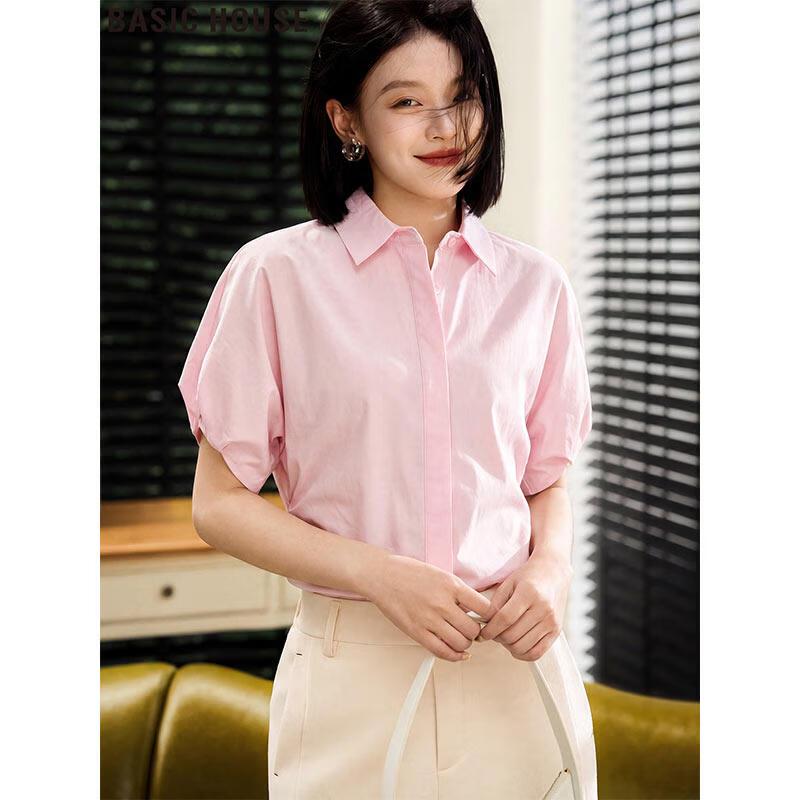 Basic House Women s Loose Short Sleeve Blouse XL