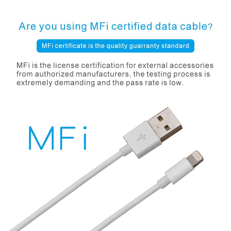 Original High Quality mfi Charging Data Cable Rapide Charger 1M 2M 8 Pin Usb a to L Quick Charging Cable 2A for Phone