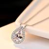 European and American Fashion Water Drop Pear Shaped Diamond Pendant with Crystal Zircon Water Drop Shaped Necklace Pendant for Wedding