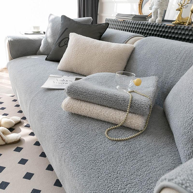 

Современный модный зимний толстый противоскользящий универсальный секционный чехол для дивана, супер мягкий длинный плюшевый диван-полотенце, стеганый бархатный чехол для дивана 70*70cm