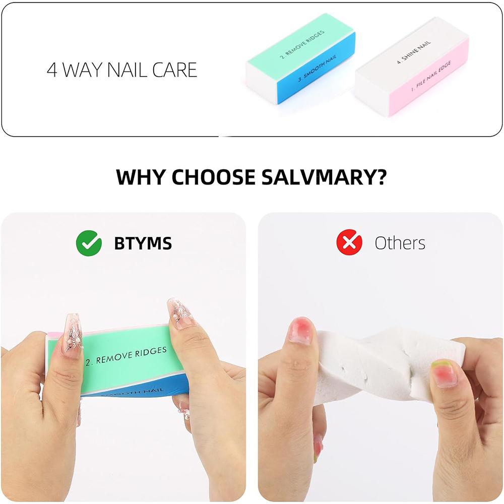 LINMANDA 4 Way Nail Buffer Block Nail Files and Buffers Smooth Buff Shine Professional Nail Files for Home and Salon DIY Use