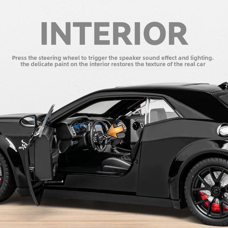 Challenger Alloy Simulation Srt Hellcat Model Toy With Lighting Function