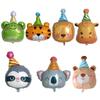 Animal-Themed Aluminum Foil Birthday Balloon Hat: Giraffe, Tiger, Bear, Frog, Sloth
