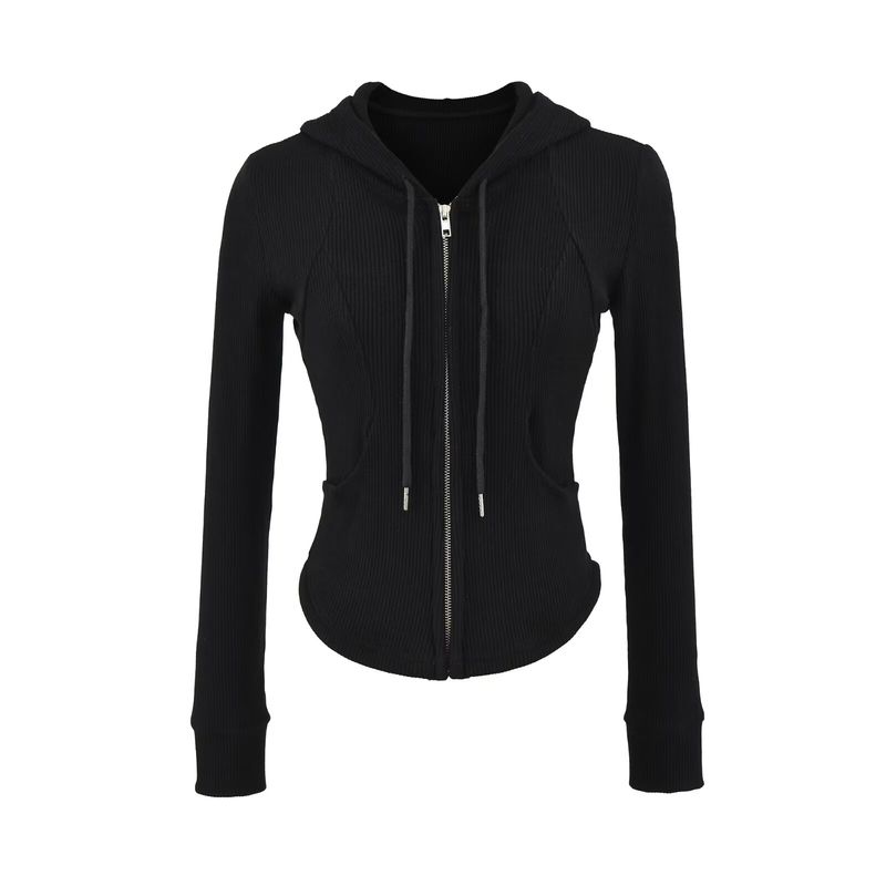 Za Export New Arrival Women's Clothing ZR Fashion Style Sexy Sexy Silm Knitting Hooded Small Top Flanging Bell-Bottom Pants