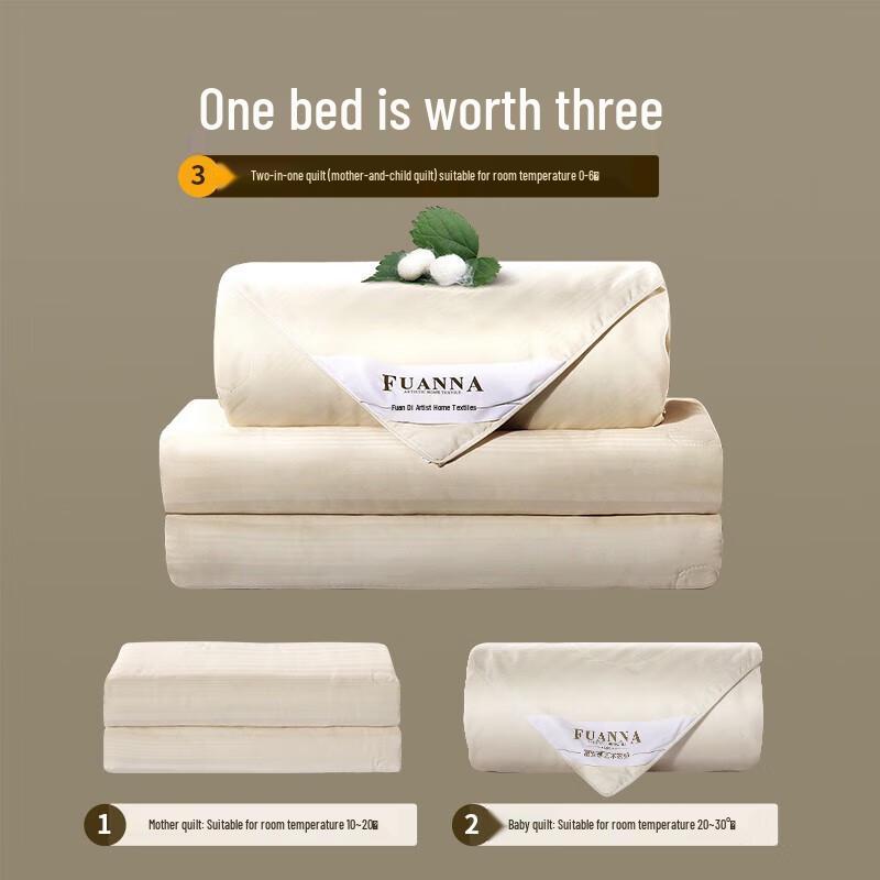 Fuanna Dream Rhythm Antibacterial Tussah Silk 2-in-1 Quilt