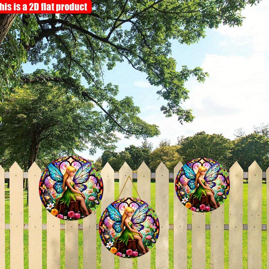 2D flat 20*20cm1pc Enchanting Elf Fairy with Colorful butterfly wings Design Wall Decor, Spring Fairy Theme Art plaque, Perfect for Home&Office,