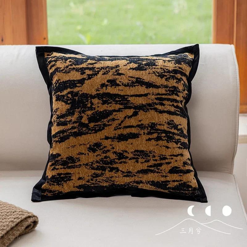 Light Luxury Sofa Pillow Cover New Chinese Modern Minimalist Model Room Decoration Pillow Backrest Headboard Cushion Cover