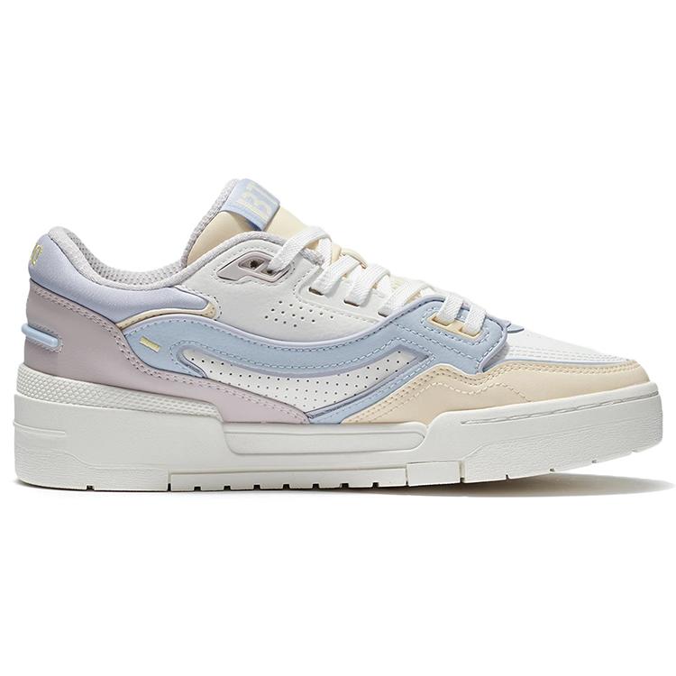 New LiNing 001 BTC Btc Anti Slip Wear Resistant Low Top Skateboard Shoes Women's White Purple AGCS024-1